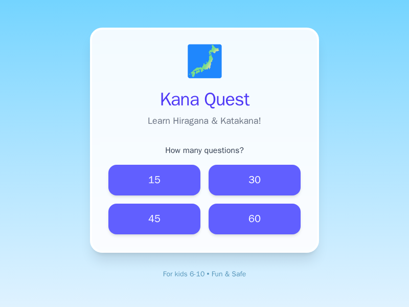 Screenshot of Kana Quest
