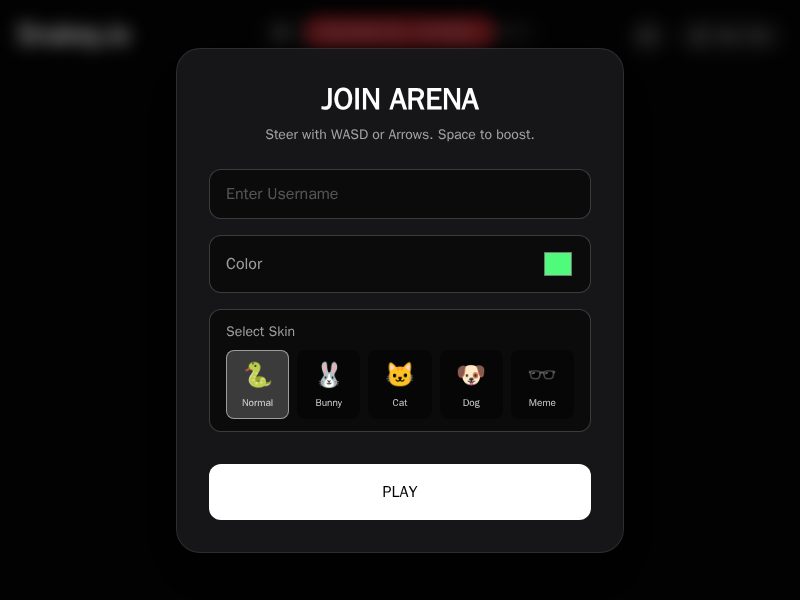 Screenshot of Snakey.io